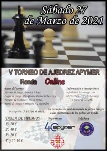 Cartel V Torneo Ajedrez APYMER Comarca de Ronda